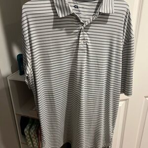 Striped Polo Shirt in Black and White
